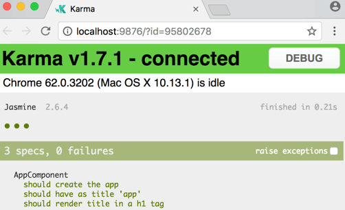 Jasmine HTML Reporter no browser